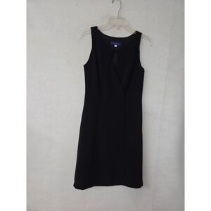 Mario Balthazar Sheath Dress Womens 2 Black Keyhole‎ Faux Wrap Sleeveless LBD